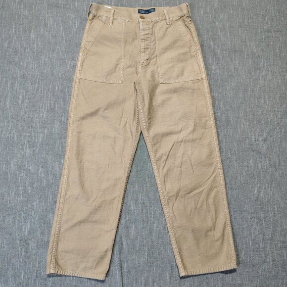 Polo Ralph Lauren Ricky Pants Womens Size 6 (29x28) Khaki Straight Flap Pocket - Picture 1 of 13